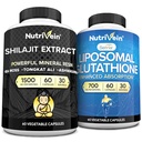Żywotna żyłka Premium Kapsułki Shilajit & Liposomal Glutation Supplement Bundle: Wysoka Absorpcja Glutation Liposomal & Shilajit Kapsułki dla mężczyzn i kobiet - Wątroba, Detox, & Witalność