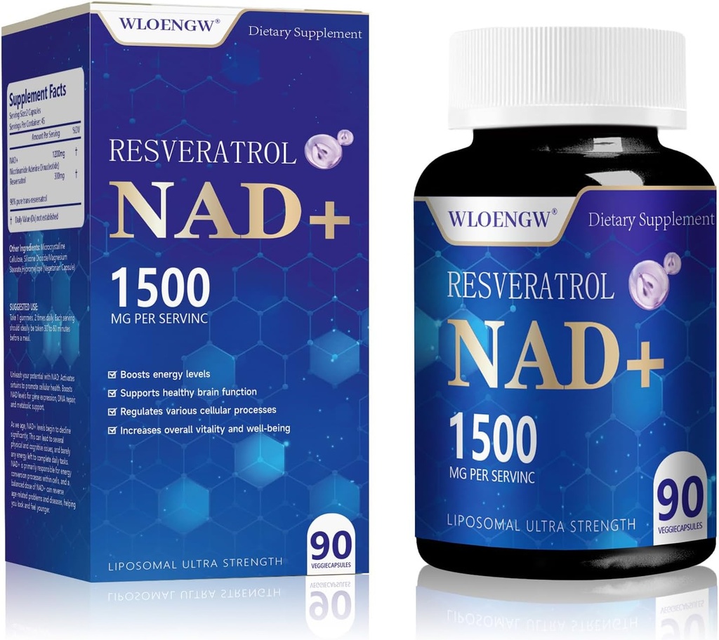 Nowy suplement NAD - Liposomal NAD + Suplement z Resveratrol 90 Hrabia Bilans 1500MG