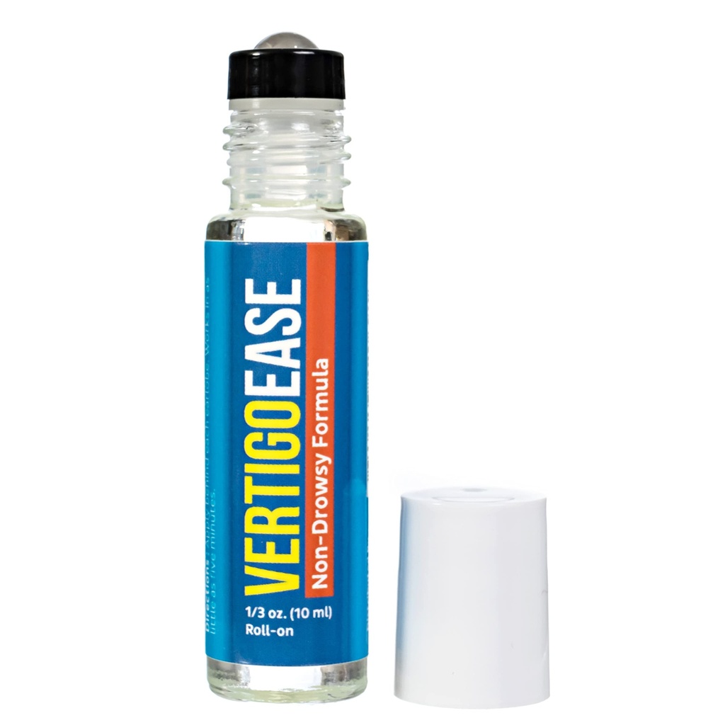 Basic Vigor Vertigo Ease Roll- On (10ml) - Naturalne & Fast- Acting Vertigo i Zawroty głowy Wsparcie z Lavender, Ginger, Frankincense & Oleje zasadnicze - Walka choroby podróży