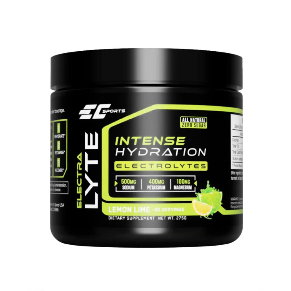 EC Sports ElectraLyte - Electrolytes Powder Supplement - Zero Sugar Electrolytes Drink Mix for Mineral Hydration - Prawdziwe ekstrakty owocowe & Premium Electrolyte Powder - 50 Służenia