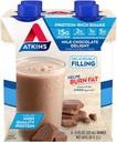 Atkins Milk Czekoladowy Delight Protein Shake, 15 g Protein, Niska Glikemia, 2g Net Carb, 1 g Cukier, Keto Friendly, 4 Count