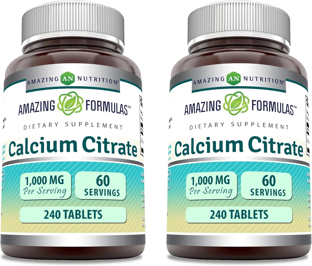 Amazing Supples Wapnia Citrate Supplement Equipment 124; 1000 Mg Equipment 124; Tablets Equipment 124; Non-GMO Equipment 124; Gluten Free Equipment 124; Made in USA (2 Pack, 240 Count)