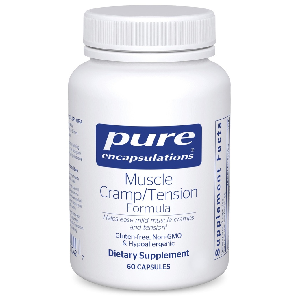 Pure Encapsulations Muscle Cramp / Tension Formula 124; Hypoalergenne Suplement w celu zmniejszenia sporadycznie skurcze mięśni / Tension i Promowanie Relaksji 124; 60 Kapsułki