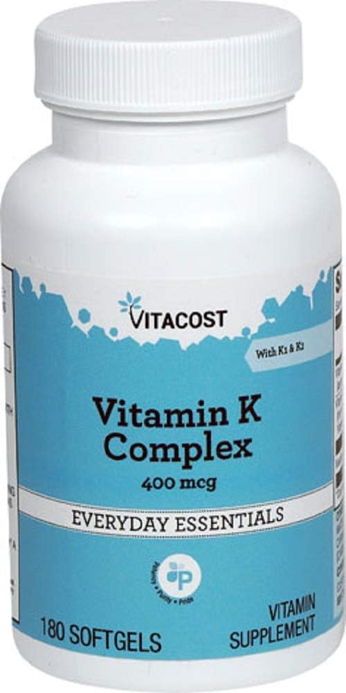 Vitacost Witamina K Complex z K1 i K2- 400 µg - 180 Softgels