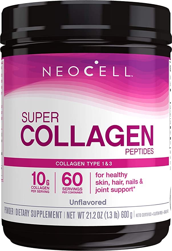 NeoCell Super Kolagen Peptydy, Kolagen Grass- Fed Typy 1 i 3, Unflavored, 21.2 Ounces (Package May Vary)