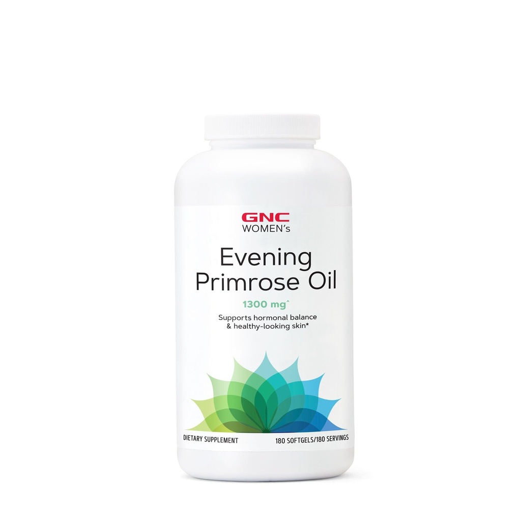 GNC Women 's Evening Primrose Oil (EPO) 1300 mg XI124; Wspiera równowagę hormonalną, odporność, zdrową skórę i zdrowie serca 124; Codzienne witaminy XI124; 180 kapsułki Softgel