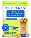 Native Pet Dog Vitamin & Suplementy - 11- in-1 Proszek wielowymiarowy dla psów Topper żywności - Kolagen, Glukozamina, Probiotyki, Omega & More- Pomaga zdrowe Gut, Mobilność i ogólne zdrowie -30 Scoops