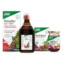 Floradix Iron & Herbs (23.7 oz) & Salus Red Beet Crystals (7 oz) - Żelaza suplement do zdrowej energii Wsparcie * & Organic Nutritional Beet Root Drink Mix