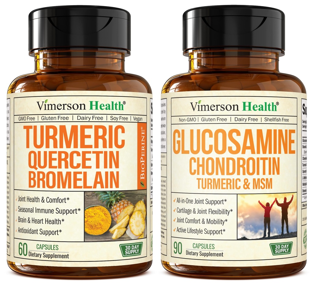 Quercetin z Bromelain i kurkumina kurkuminowa i glukozamina Chondroitin MSM i suplement wspólnego wsparcia kurkumerycznego
