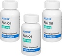 MAJOR Fish Oil 500mg Softgels - Omega- Fish Oil Supplement - Dietetyczny Suplement - 130 Count (3 Pack)