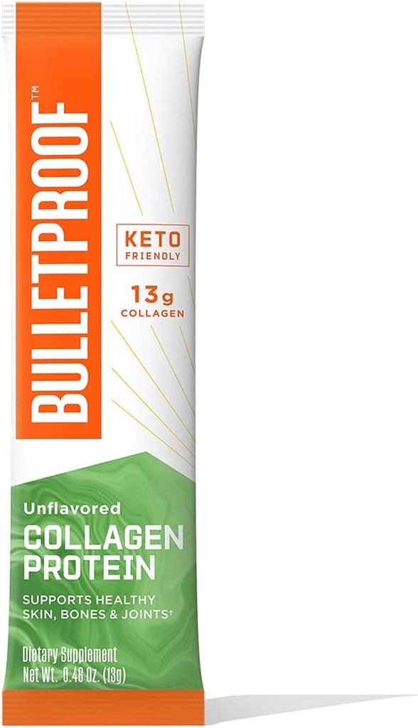 Nieflawored Białko Kolagen Proszek GoPack, 12g Białko, 1 Pack, Kuloodporna trawa fed Kolagen Peptydy i Amino Kwasy dla zdrowej skóry, kości i łączniki