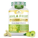 Organic Veda Amla kapsułki - 1500mg, 300 Kapsułki Organic Whole Fruit Amla Proszek - Naturalna witamina C dla odporności, Promieniowanie skóry, Przeciwutleniacze - Wegan, Nie GMO, Surowy suplementy witaminy C