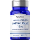 Piping Rock L Metylfolan 15 mg 124; 90 Kapsułki 124; Max Potliwość 124; Active Folic Acid Supplement Acidum 124; Non-GMO, Gluten Free