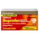 GoodSense Ibuprofen tabletki do żucia dla dzieci, 100 mg, 24 Count, Reliever Pain i Fever Reducer (NLPZ), Tymczasowo zmniejsza gorączkę i łagodzi niewielkie ache i ból