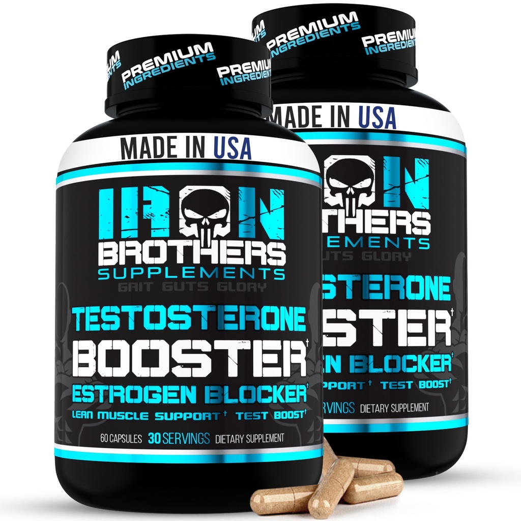 Test Booster dla mężczyzn z blokadą estrogenową - Suplement diety anty-estrogenowy - Natural Aromatase Inhibitor - Zwiększenie Libido & Siła 60 Kapsułki - Wzrost mięśni - Utrata masy ciała (2 butelki)
