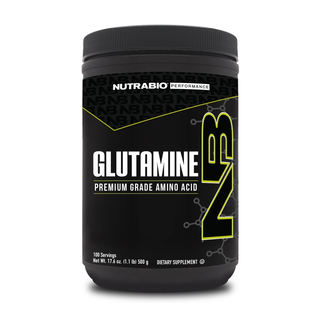 NutraBio Pure L- glutamina Proszek, 100 Służenia L- glutamina Suplement, Amino Kwas, Czysta klasa, Glutamina, Absolutnie żadnych dodatków, Wypełniacze lub Substancje pomocnicze, Suplement Odzyskiwania Mięśnie - (500 Grams)