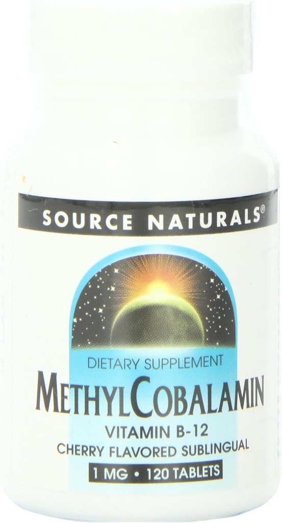 Źródło Naturals Methylcobalamin 1 mg Witamina B- 12 Natural Cherry Flavored - 120 Lozenges (Opakowanie po 2)