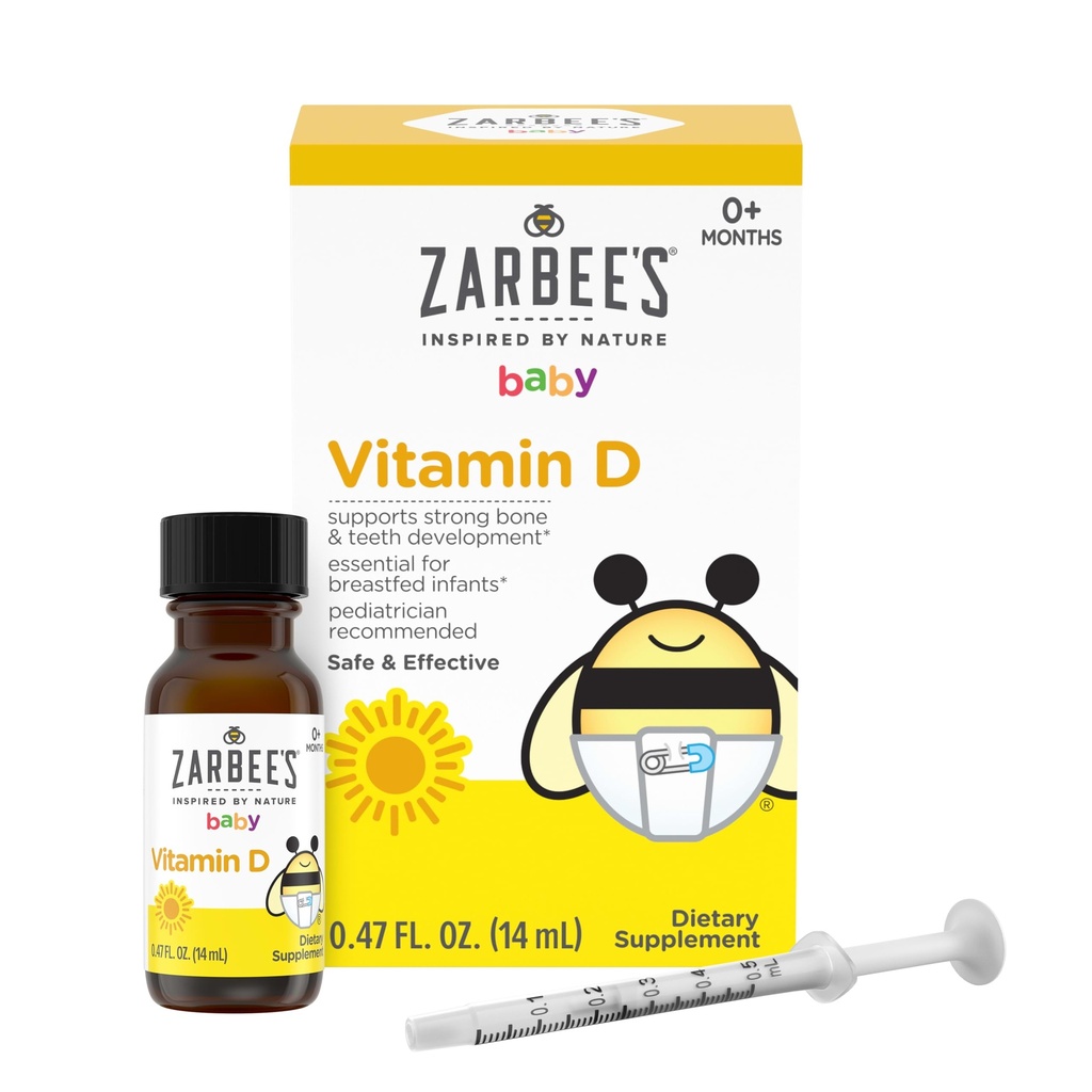 (10mcg) Baby & Toddler Liquid Supplement, nowo narodzona i do góry, Syrena kroplomierzem Zawarte, 0,47 Fl Oz