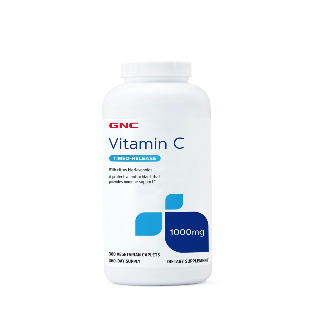 GNC Witamina C 1000mg Suplement, Oznaczone zwolnienie, Zapewnia wsparcie immunologiczne, 360 Służenie