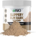 AKI Slippery Elm Bark Powder - Białko oparte na plantacjach, Remedy kojące do pożywienia Wellness & Gardło Comfort - Przyjazny weganom, Bez glutenu, Nie-GMO i wolne od sztucznych dodatków (4oz / 113g)