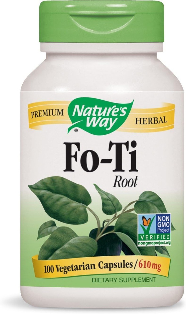 Nature 's Way Fo- Ti Root 610 mg, 100 Kapsułek wegetariańskich, Opakowanie 2