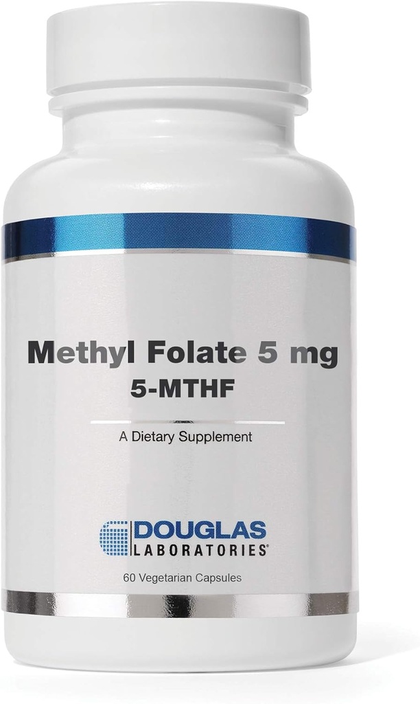 Douglas Laboratories - Metyl 5 mg (5- MTHF) - Biologicznie czynna witamina B9 do wspierania układu sercowo-naczyniowego i nastroju - 60 kapsułek