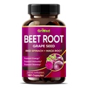 GriMed Burak korzeń z ekstraktem z nasion winorośli, Maca Root, Red Spinach & Ashwagandha - 180 Kapsułki warzyw