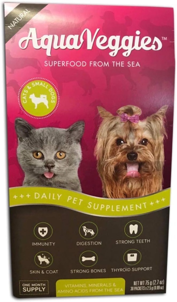 Superfood from The Sea for Pets, 75g Small Dog / Cat 30 x 2,5 g Daily Superfood Packs (Month Supply) Muti- Witamina / trawienie / Skóra & Płaszcz / Immunitet / Energia SUPERFOOD Nutrition!