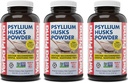 Yerba Prima Pyllium Husks Powder - 12 oz (Opakowanie 3) - Naturalny suplement do włókien - Colon Cleansing - Vegan, Non-GMO, Gluten- Free (Nowa etykieta - Opakowania maja Vary)