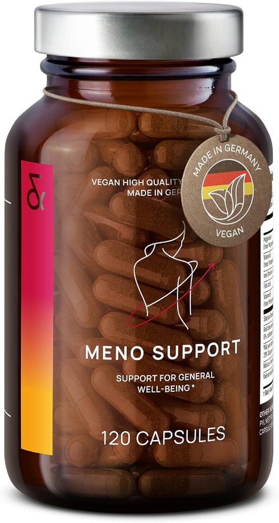 CLAV Meno Balance - Menopauza Wsparcie - z Wild yam Root, Red Clover, Syberyjski rabarbar - Hot Flash Relief, Mood Swings & Muti- Support Symptom -120 Kapsułki