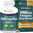 Astragalus Kapsułki 5000 mg - 250 Kapsułek, 8 + Dostawa Miesiąca - Superior Strength Astragalus Root Extract 20: 1 - Nie GMO, Wegetarianin & Wegan Friendly - Wspiera system immunologiczny i sercowo-naczyniowy