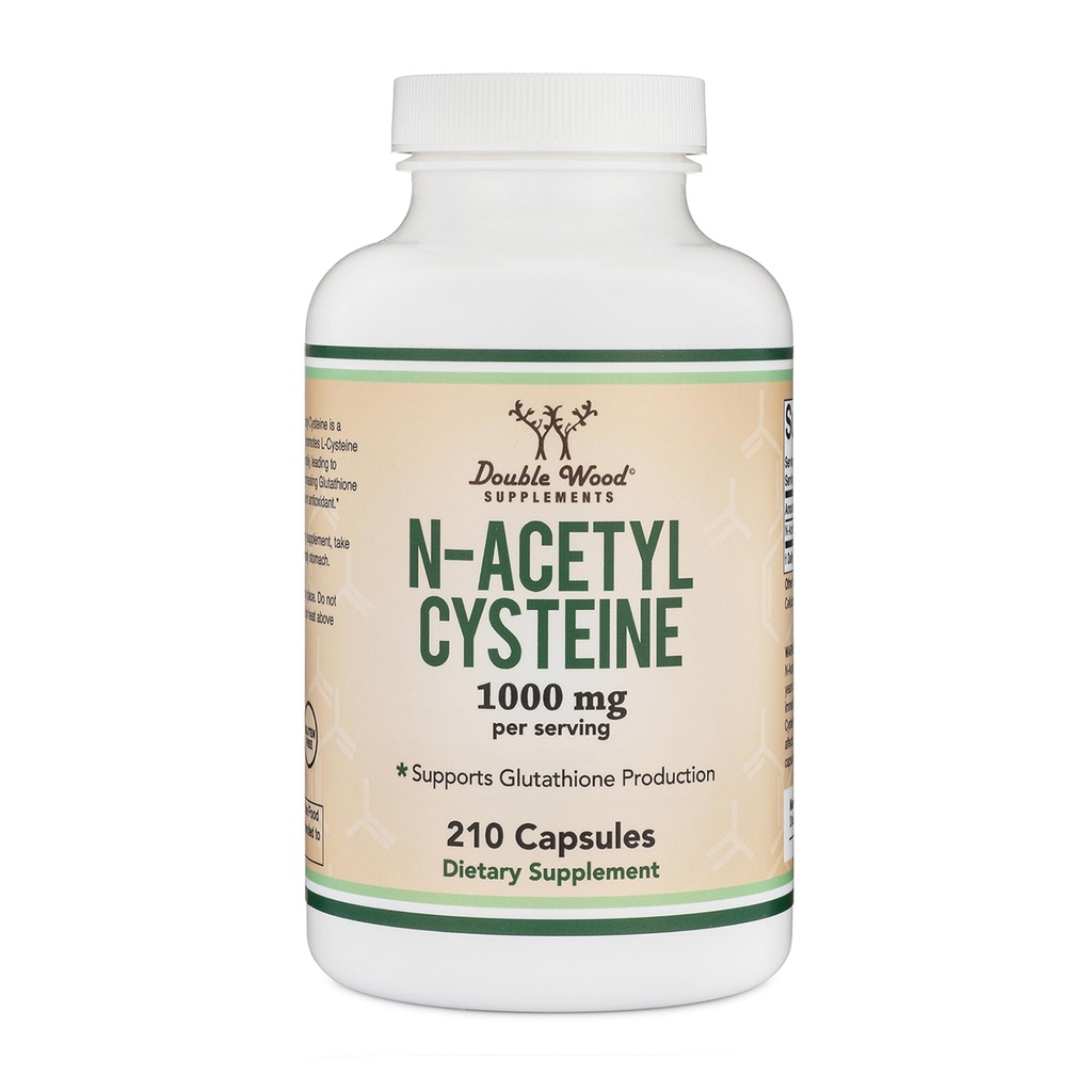 NAC Supplement N- Acetyl Cysteine (1000 mg Per Serving 500mg Per Cap, 210 Capsules) (Trzeci Tested Party) z technologii maskowania zapachu do zwiększenia poziomu glutationu przez podwójne drewno