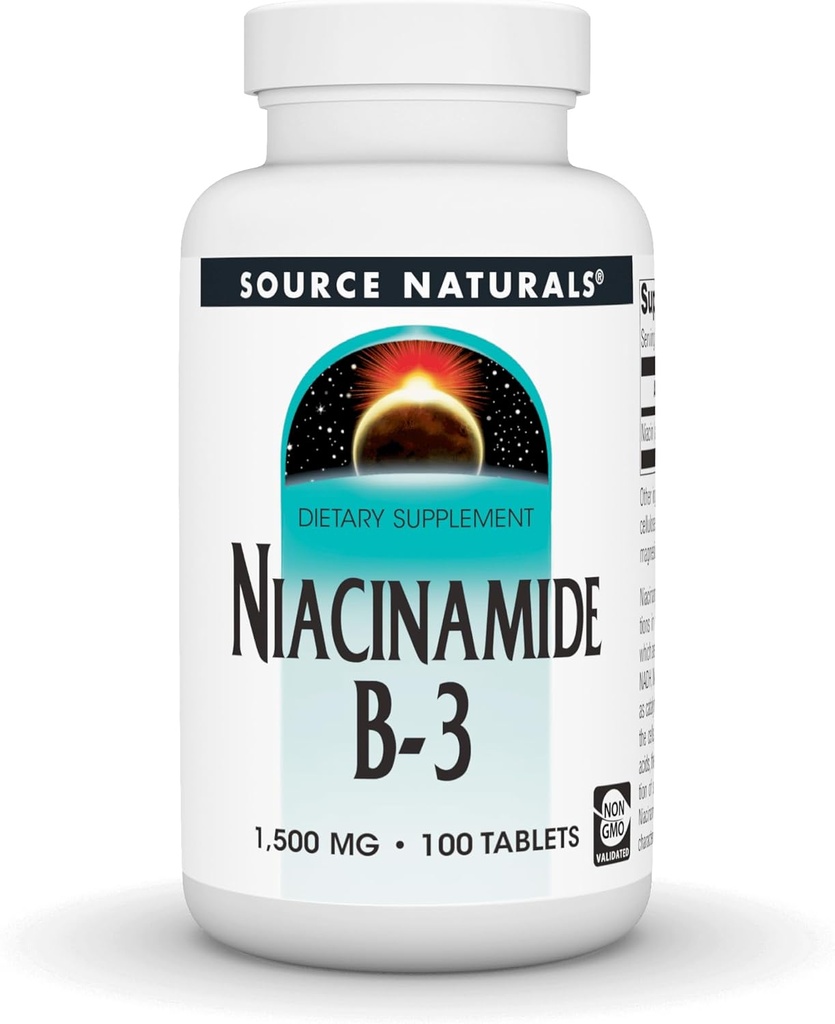 Źródło Naturals Niacinamide B- 3- 1500 mg, 100 tabletek
