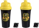 Karate Kid Cobra Kai 25oz Butelki shaker protein na mieszanki proszkowe - Opakowanie 2 - Leakproof Lid Scrap on Lids - Pracuje dla Smoothies, Napoje energetyczne, Mieszanki do ćwiczeń, Shakes - Oficjalnie licencjonowane