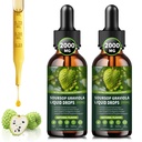 (2 Pack) Soursop Graviola płynne krople 2000mg, 98% Wchłanianie dla wsparcia i regeneracji komórek, Immune Boost, Wątroba, Ziołowy Dobroć, Soursop Bitters Liquid- Sugar / Gluten Free, Natural Flavor, 4 Fl Oz