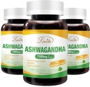 Lovita KSM- 66 Ashwagandha 124; Wysoko skoncentrowane 124; 5% Withanolide 124; 95% Black Pepper Piperine 124; Stress Relief & Energy Support 124; Vegan, Gluten Free 124; 130 Kapsułki (Opakowanie 3)