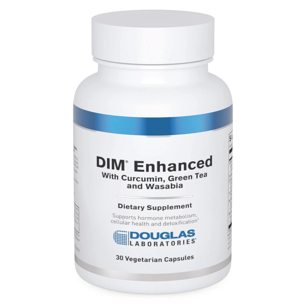 Douglas Laboratories DIM Enhanced - Wsparcie równowagi hormonalnej, Zdrowie komórkowe i Detox * - Z przeciwutleniaczami, Green Tea Extract & Wasabia - 30 Kapsułki wegetariańskie