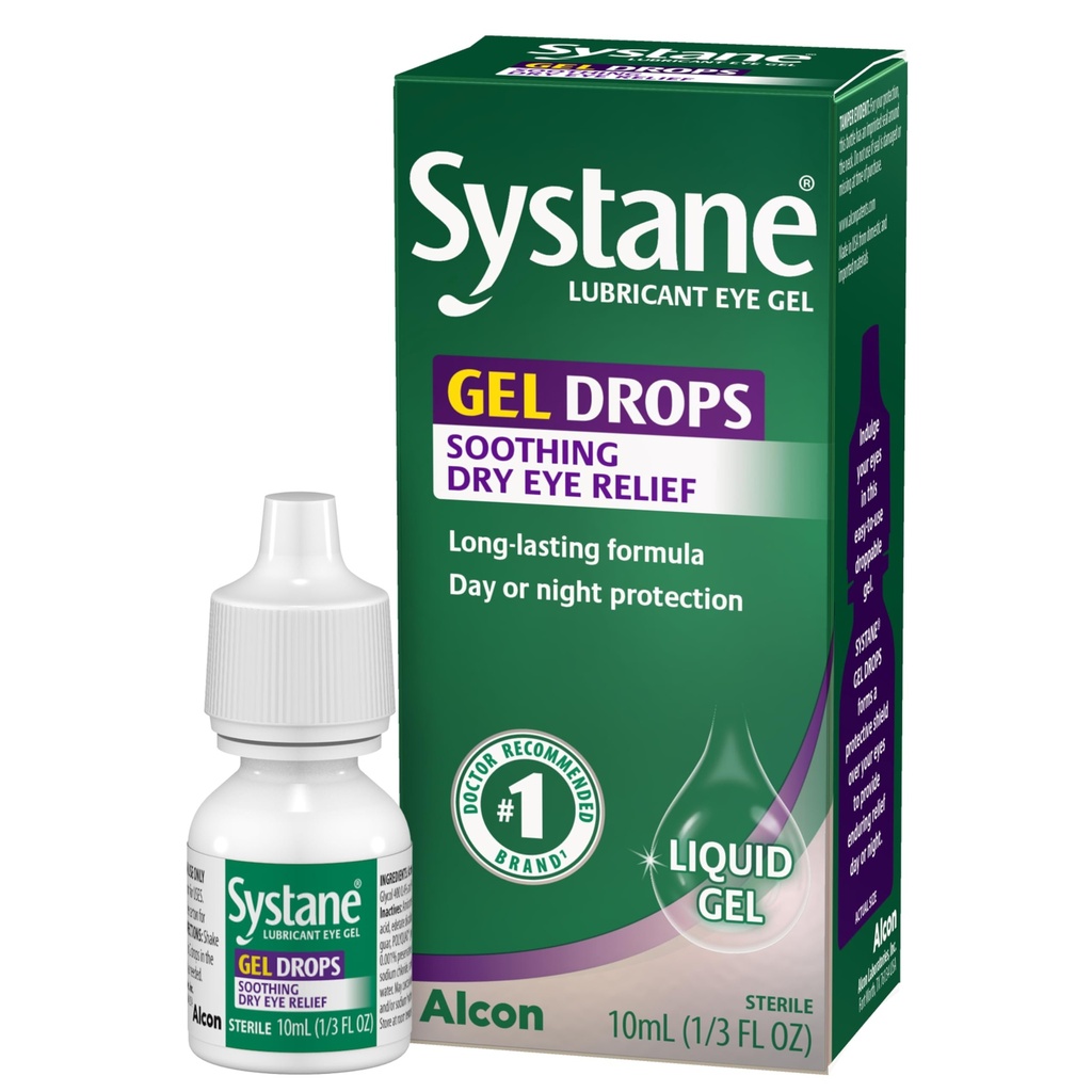 Systane Lubricant Eye Gel Drops, 10- ml (Opakowania maja Wary)