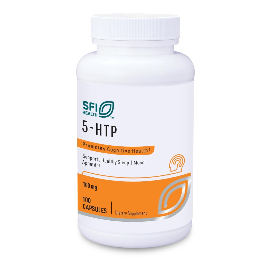 Klaire Labs SFI Health 5- HTP 100 mg - Hipoalergenne 5- HTP z Griffonia Seed Extract - Hydroksytryptofan Serotonin Suplement do promocji nastroju (100 kapsułek)