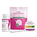 NutraBlast Kwas borowy Poduszki pochwowe 600mg (30 Count) w / Jednorazowe aplikatory wspomagające pochwy (15- Pack) i test pH żeńskiego paski 3.0- 5.5 (100 Tests Roll)