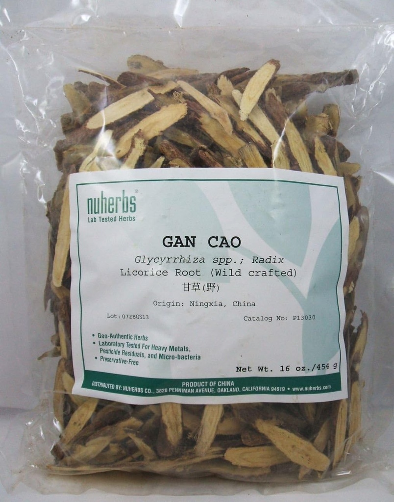 Licorice Root - Pokrojona forma (Gan Cao) 1 funt - Dzikie zwierzęta, Tested Lab - Nuzires