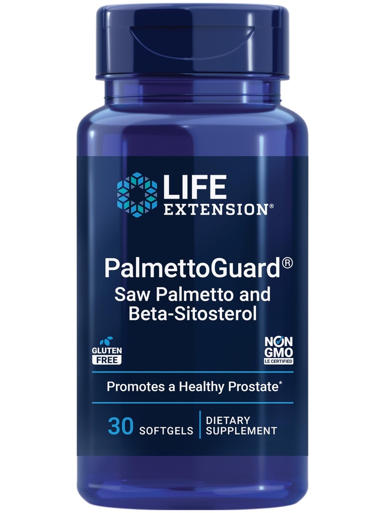 Life Extension PalmettoGuard Saw Palmetto & Beta- Sitosterol - wspomaga zdrową funkcję prostaty i hormon metabolizmu Zdrowie - Suplementy dla mężczyzn - Bez glutenu, Nie-GMO - 30 softgeli