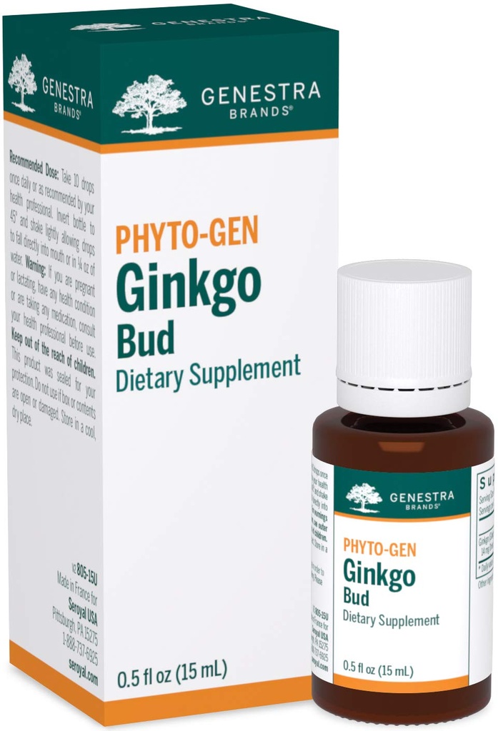 Genestra Brands Ginkgo Bud Nether124; Herbal Supplement Nether124; 0.5 fl. oz.