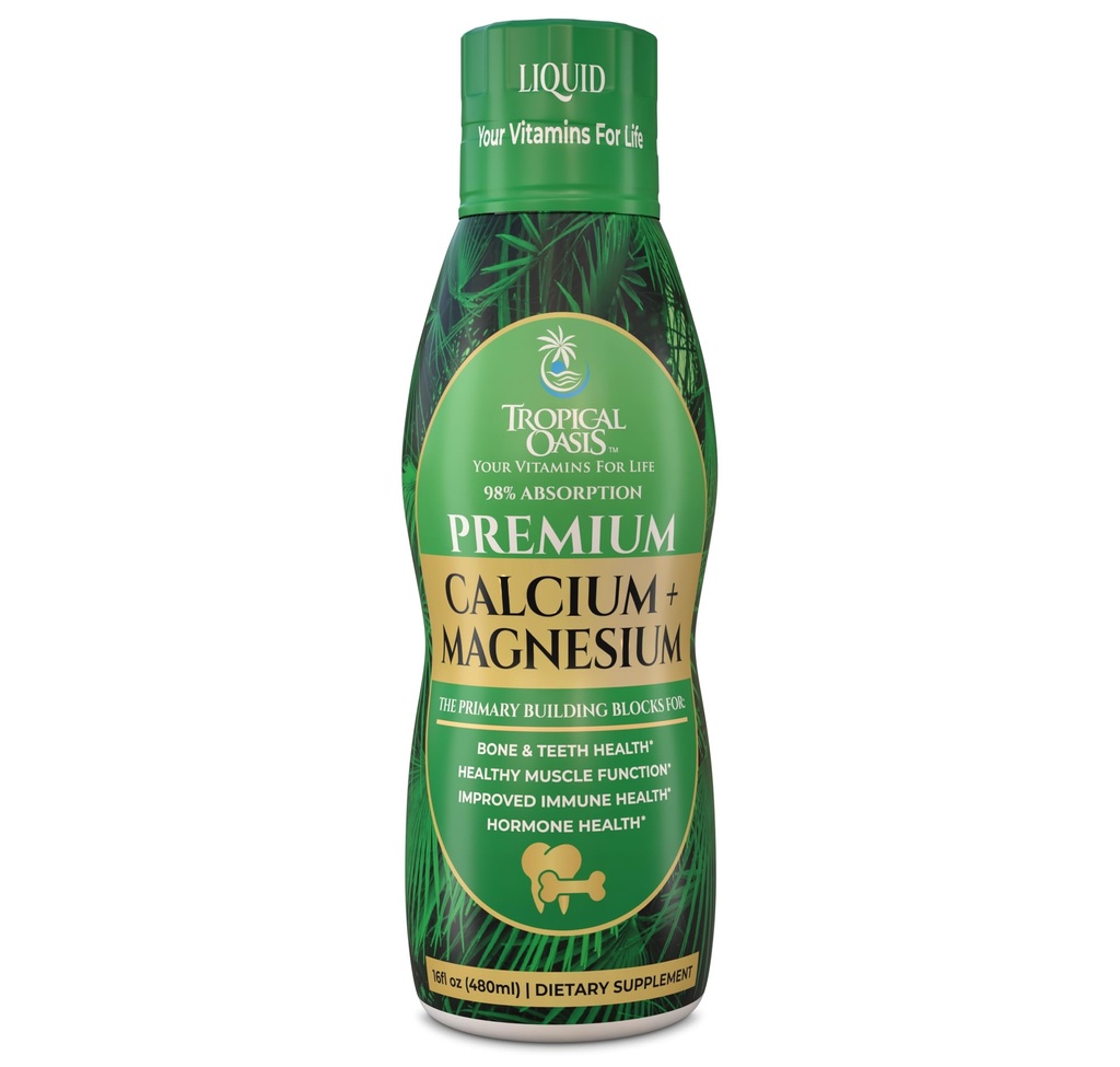Premium płynny suplement magnezu wapnia 124; Promuje silne kości i zdrowe zęby 124; Naturalna płynna witamina w / wapń, Cytrynian magnezu, Bor & Witamina D3 124; 98% Max Wchłanianie 124; 16oz, 32 Serv