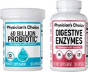 Choice lekarza - Optymalny Gut zdrowia Bundle: 60 Miliard Probiotyki + Digestive Enzym 90ct for Digestive Comfort i Wsparcie immunologiczne