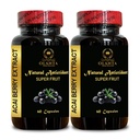 ACAI Berry Extract - Acai Berry Supplement Fertility, Açaí Berry (Euterpe oleracea) Pigułki, Antyoksydant- bogaty organiczny, Fiber Pills - 2 Butelki 120 Kapsułki