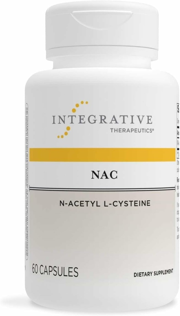 Terapia integracyjna NAC - Suplement do wsparcia przeciwutleniaczy dla funkcji układu oddechowego i płuc * - Bezglutenowy i Dairy - 60 Kapsułek (60 Sług)