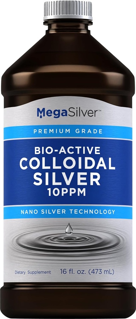 Piping Rock Colloidal Silver Liquid Drops: 124; 16 Fl Oz: 124; 10 PPM: 124; Bio- Active Premium Grade Tincture: 124; Non-GMO, Gluten Free Supplement