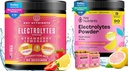 Numery KLUCZOWE Electrolytes & Multivitamine Hydration Powder Bundle - Juicy Truskawka Lemoniada & Świeże Różowe Lemoniady Electrolyte proszki (90 Słupki Każdy) - Cukier - Bez cukru, Keto- Przyjazny, Brak kaloryczności