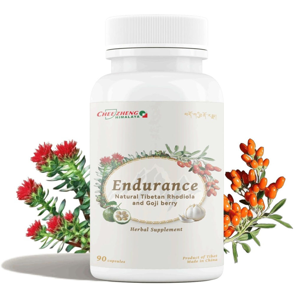 Cheezheng Himalaya Rhodiola i Goji Berry Daily Supplement, Support Energy, Mental Calmness, Boost Trawienie, Wzmocnienie odporności, Poprawia wykorzystanie tlenu, Tybetańskie zioła naturalne, 90 Kapsułki wegetariańskie